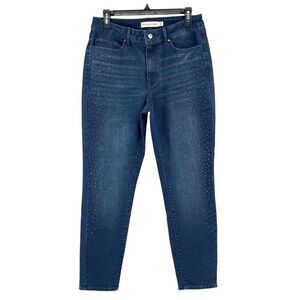Rebecca Minkoff Dark Wash Studded Skinny Jeans Women’s Size 10 Mid Rise